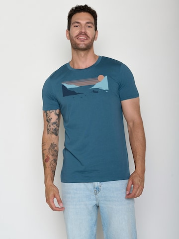 Maglietta 'Guide Canoe Fjord' di GREENBOMB in blu: frontale