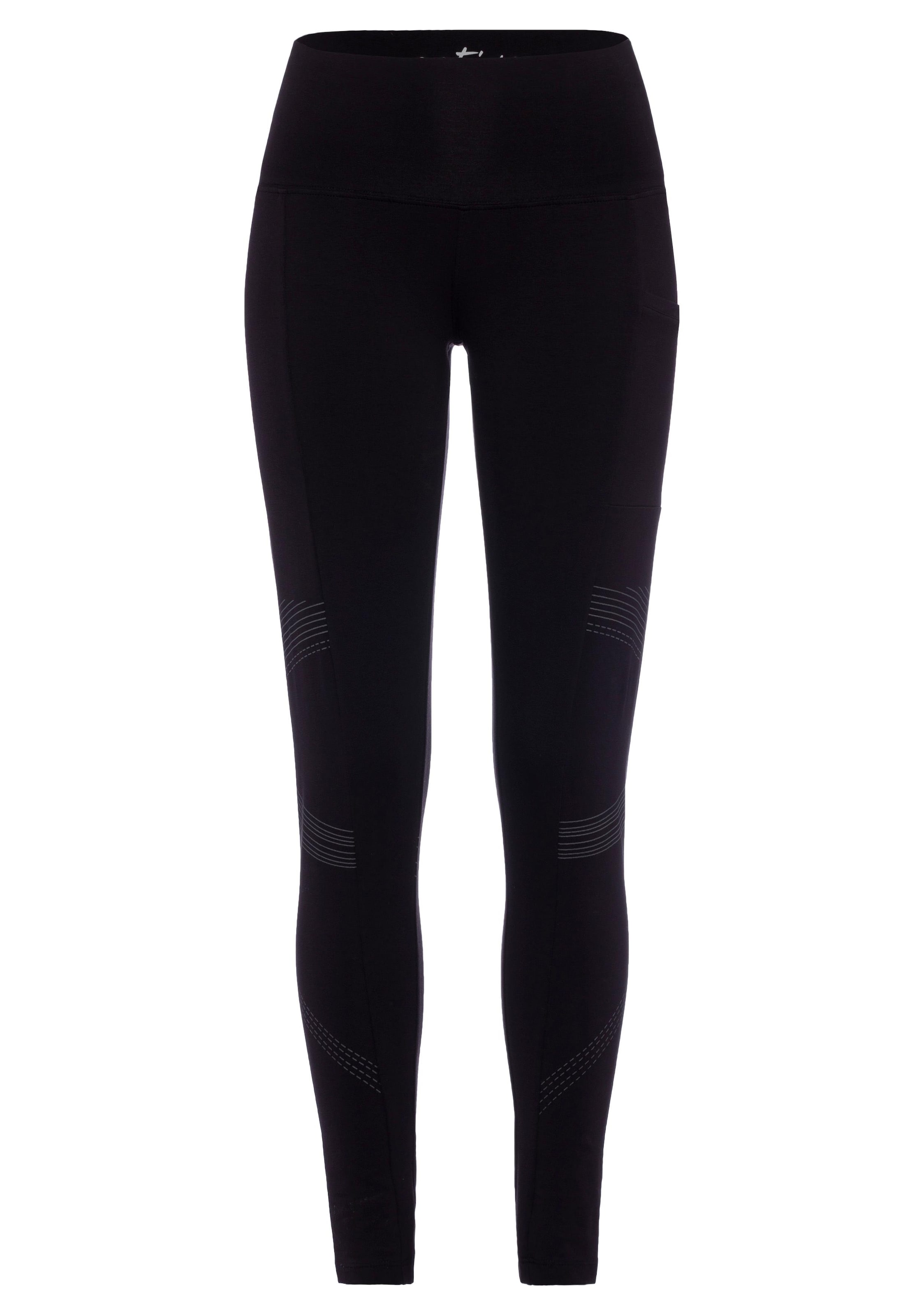 LASCANA ACTIVE Skinny Workout Pants in Black: front