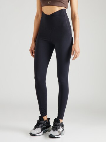 NIKE Skinny Sportbroek 'ZENVY' in Zwart: voorkant