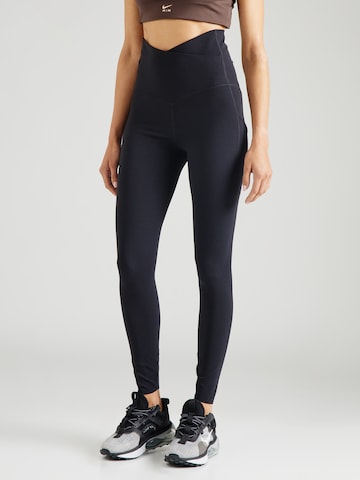 NIKE Skinny Workout Pants 'ZENVY' in Black: front