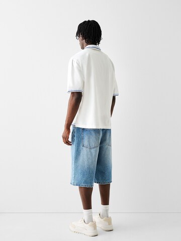 Bershka Comfort Fit Hemd in Weiß