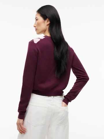 Tommy Jeans - Casaco de malha 'Ess' em roxo