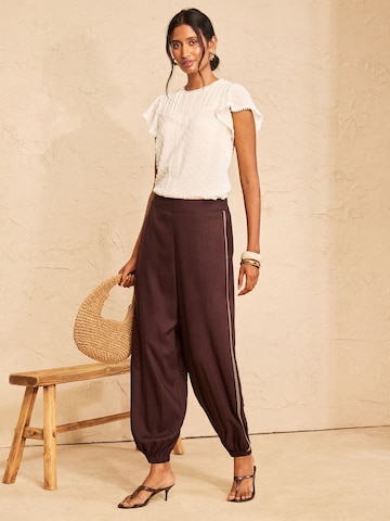 Barrel Pantalon harem love & roses en marron