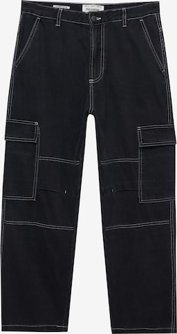 Pull&Bear Cargo Jeans in Black: front