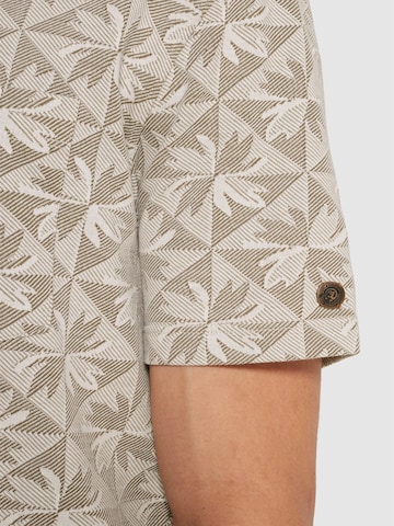 CAST IRON Shirt 'Polo shirt in a cotton blend with chest pocket' in Beige