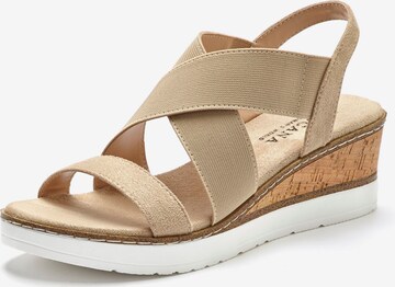 LASCANA Sandals in Beige: front