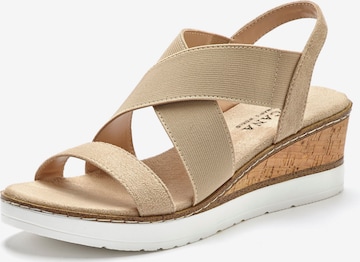 LASCANA Sandals in Beige: front