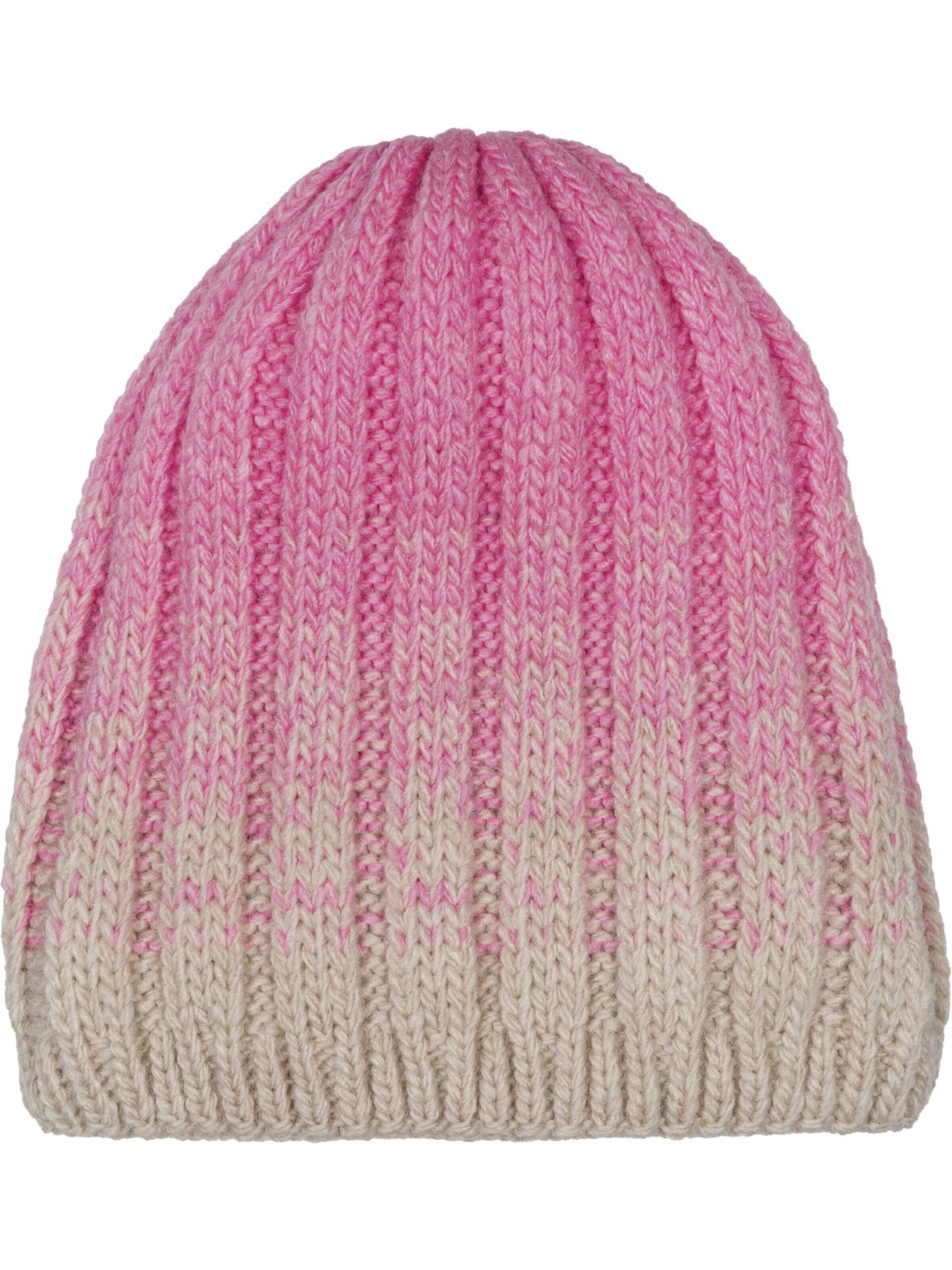 styleBREAKER Beanie 'Strickmütze Farbverlauf mit Thermo-Fleece' in Beige