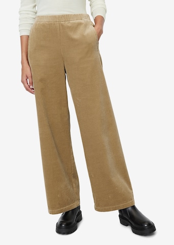 Marc O'Polo Szeroka nogawka Spodnie w kolorze brązowy: przód