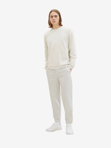TOM TAILOR DENIM Tapered Trousers in White
