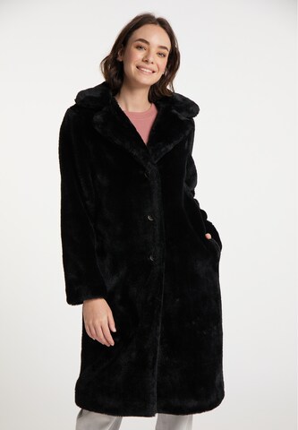 MYMO Between-Seasons Coat in Black: front