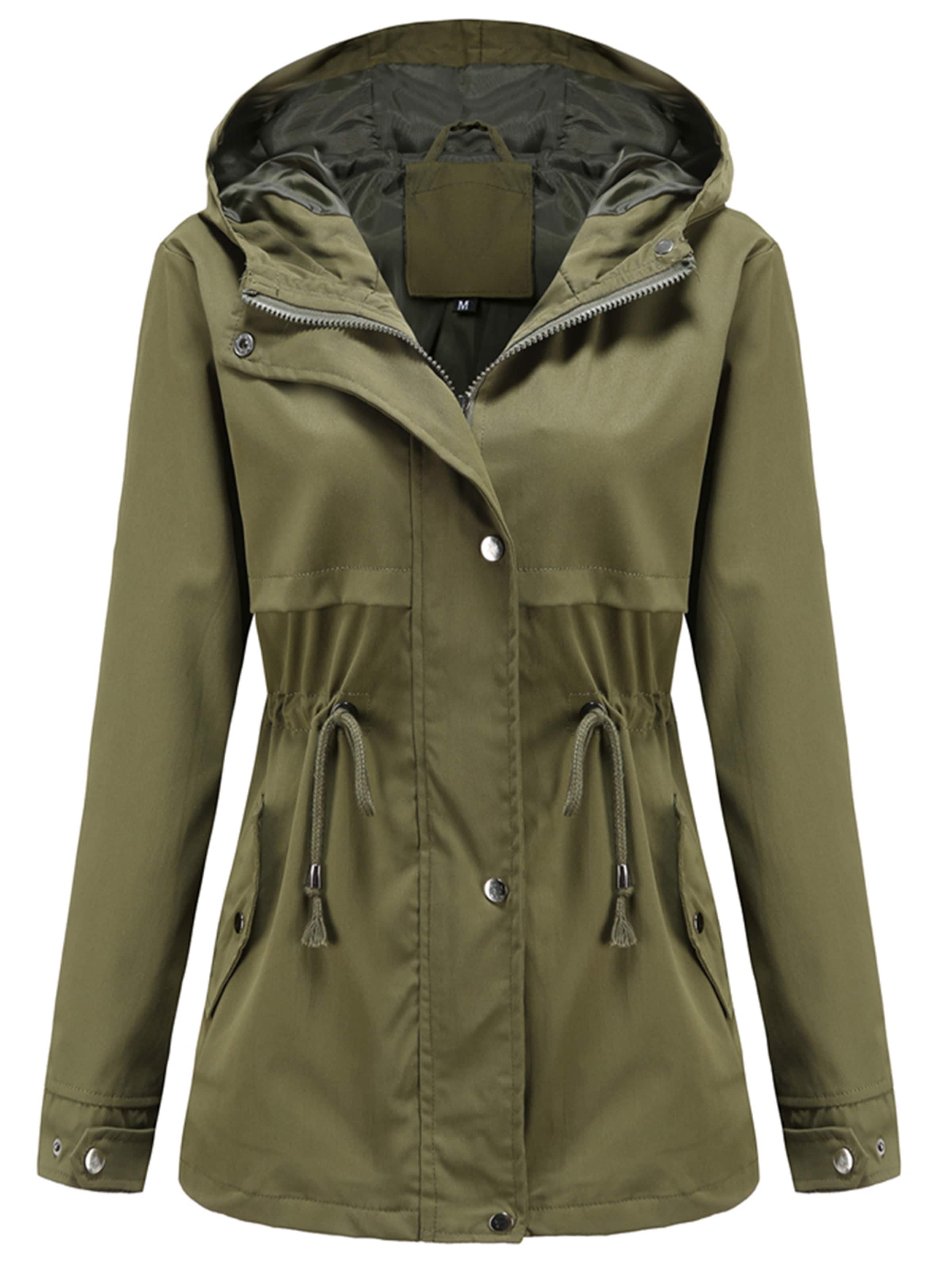 Youthup Between-Seasons Coat in Green: front