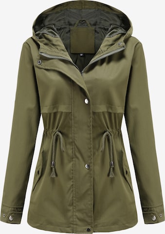 Youthup Between-Seasons Coat in Green: front