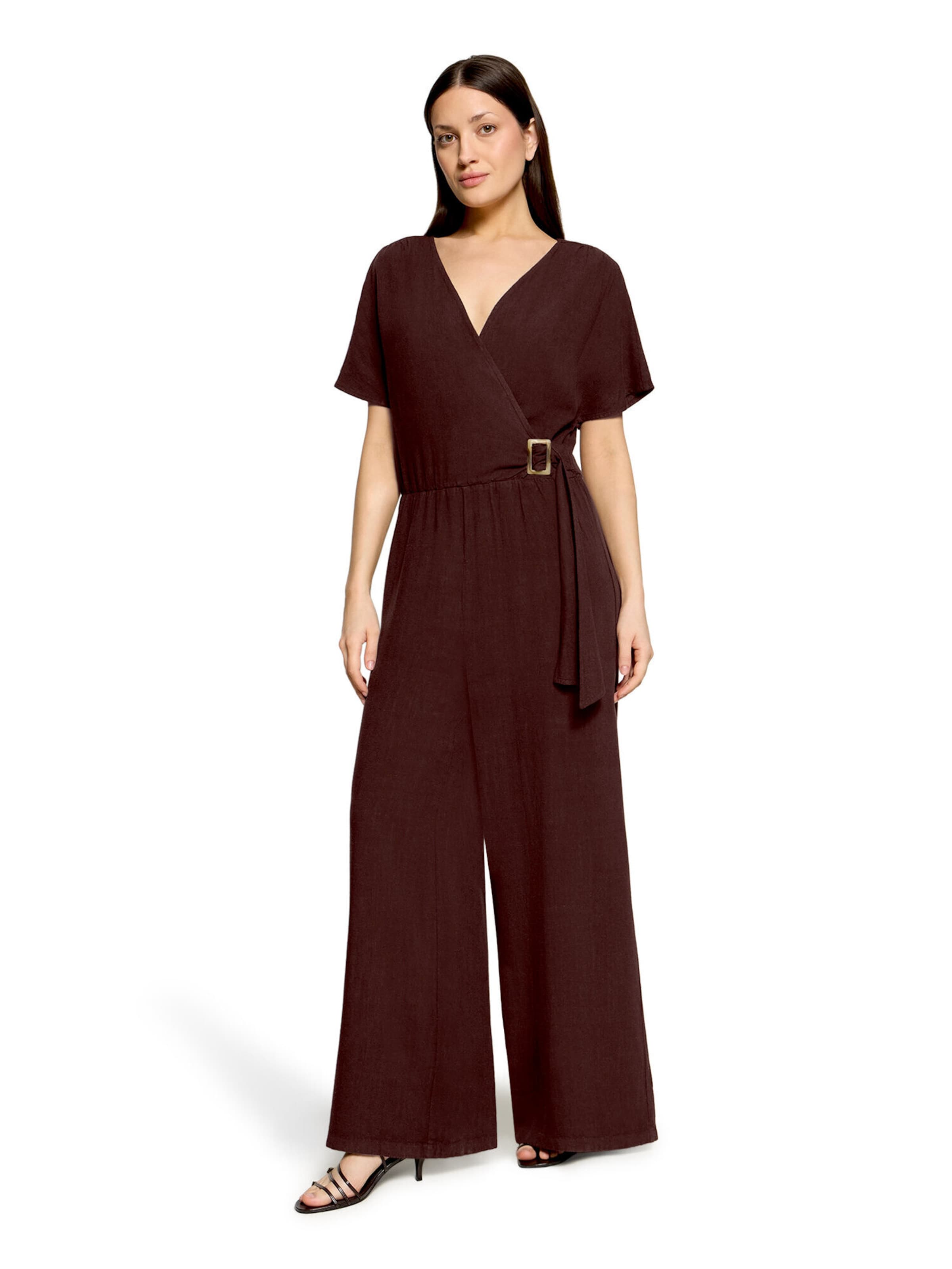 Cartoon Jumpsuit in Bruin: voorkant