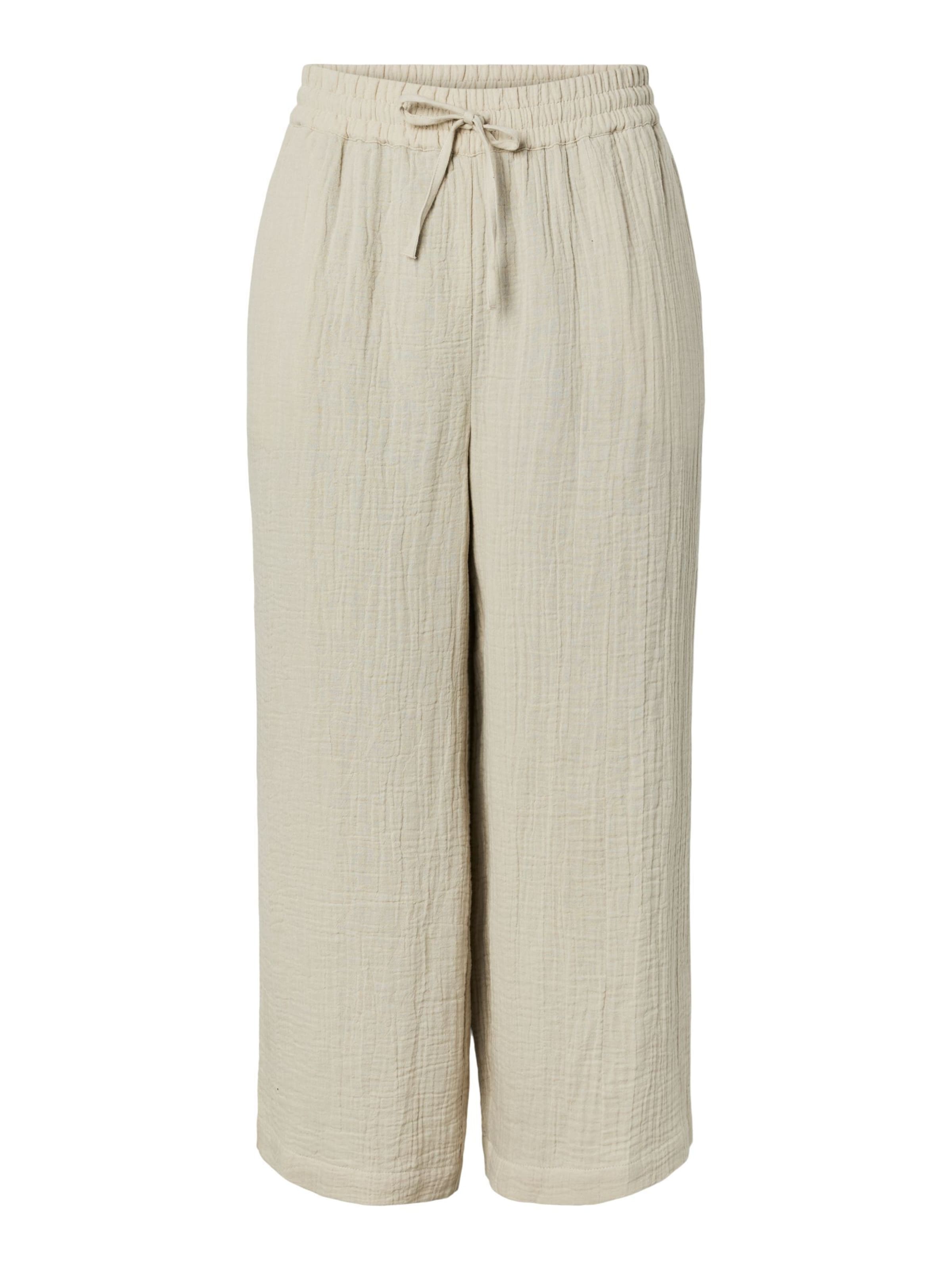PIECES Wide leg Broek 'PCSastina' in Grijs: voorkant