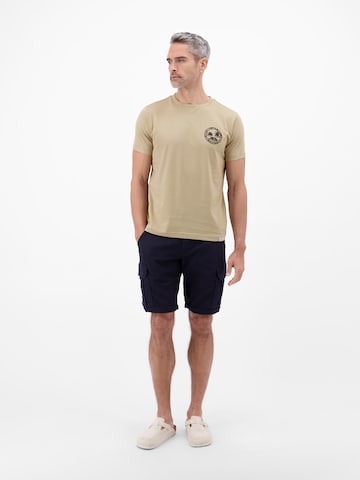 LERROS Lässiges, unifarbenes T-Shirt aus reiner Baumwolle mit Print in Beige
