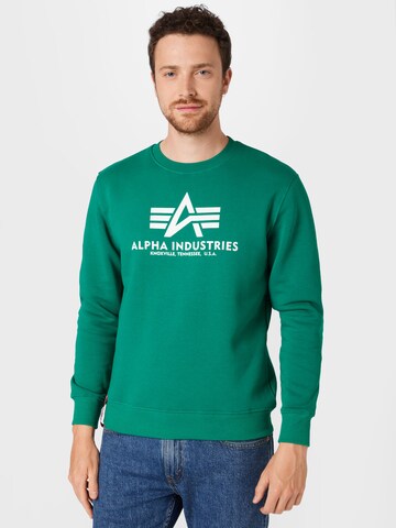 ALPHA INDUSTRIES Tréning póló - zöld: elől