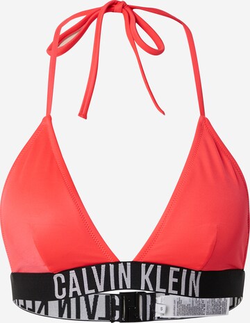 Calvin Klein Swimwear Triangle Bikini Top in Red: front