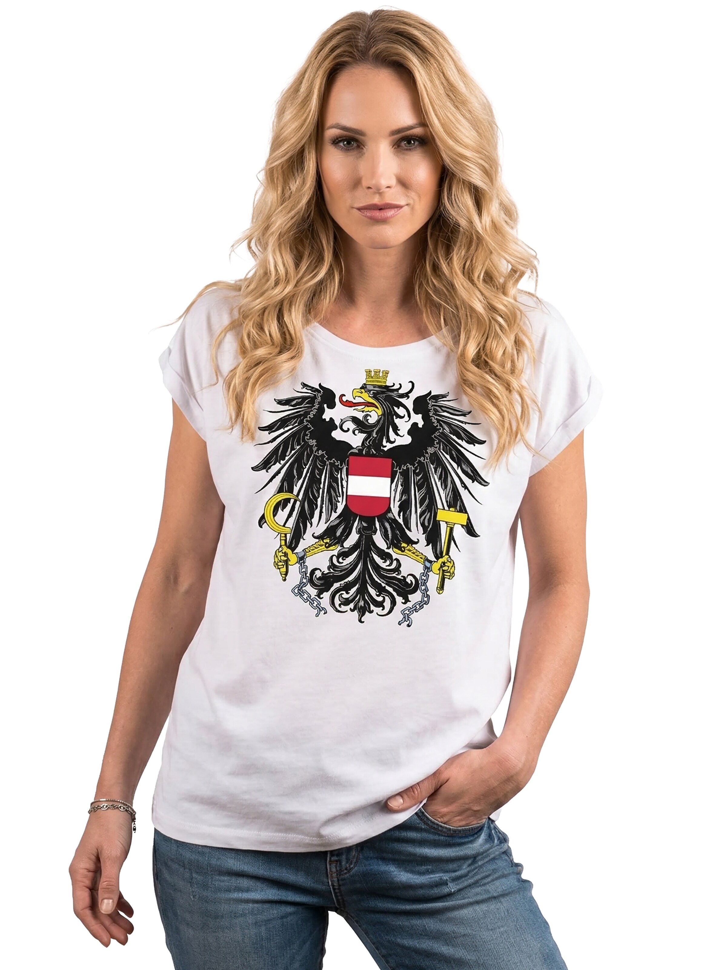 MAKAYA Shirt 'AT-Adler' in White: front