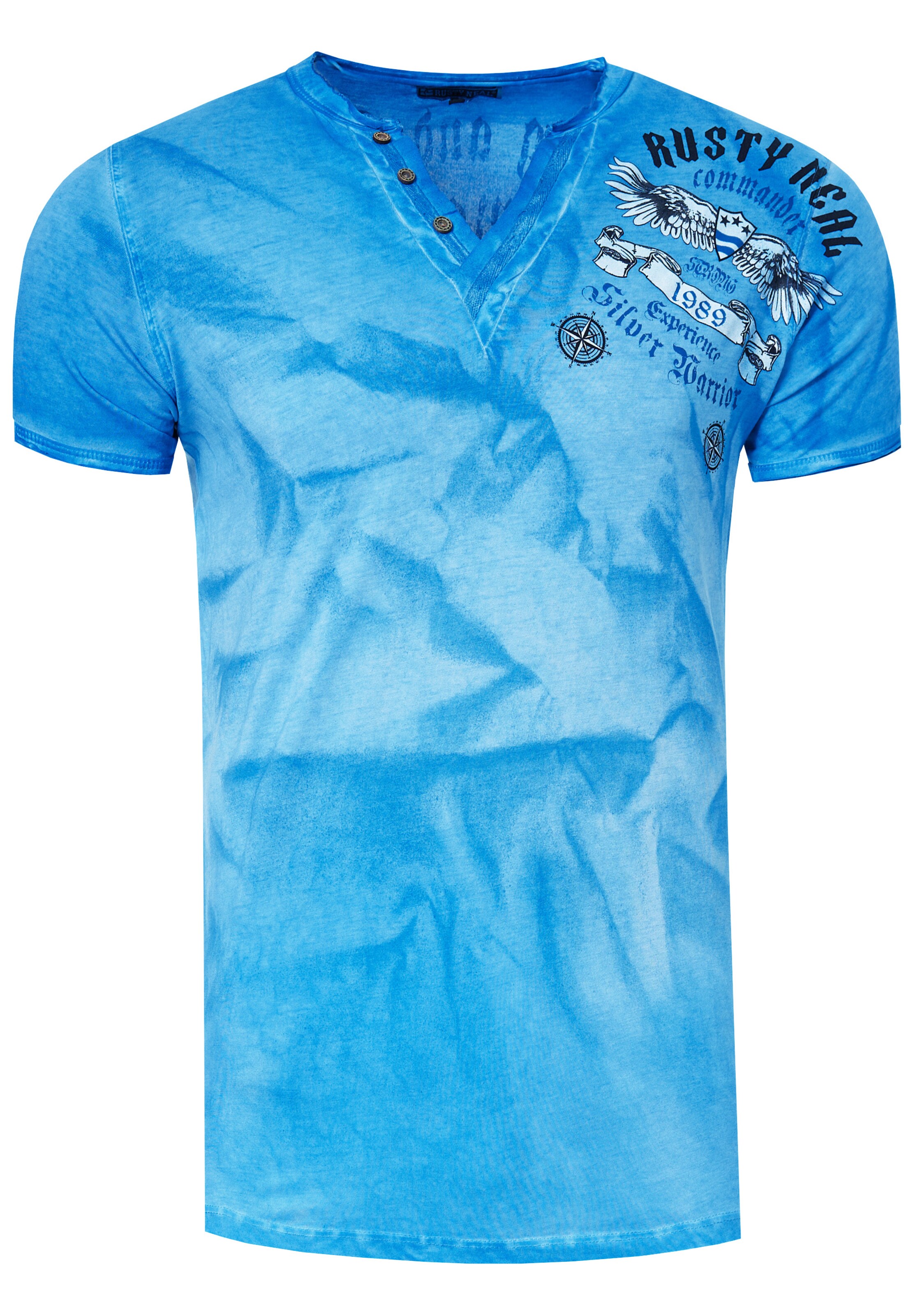 Rusty Neal Shirt in Blauw: voorkant