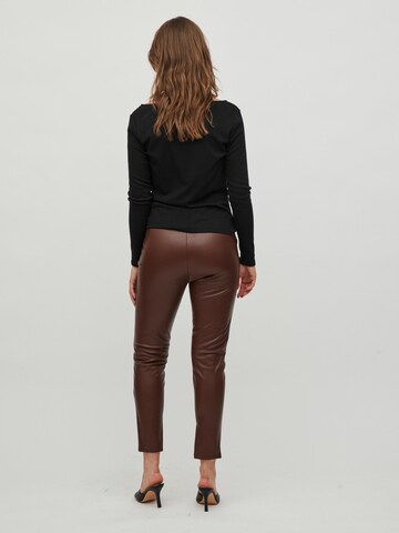 VILA Skinny Broek 'Dagmar' in Bruin