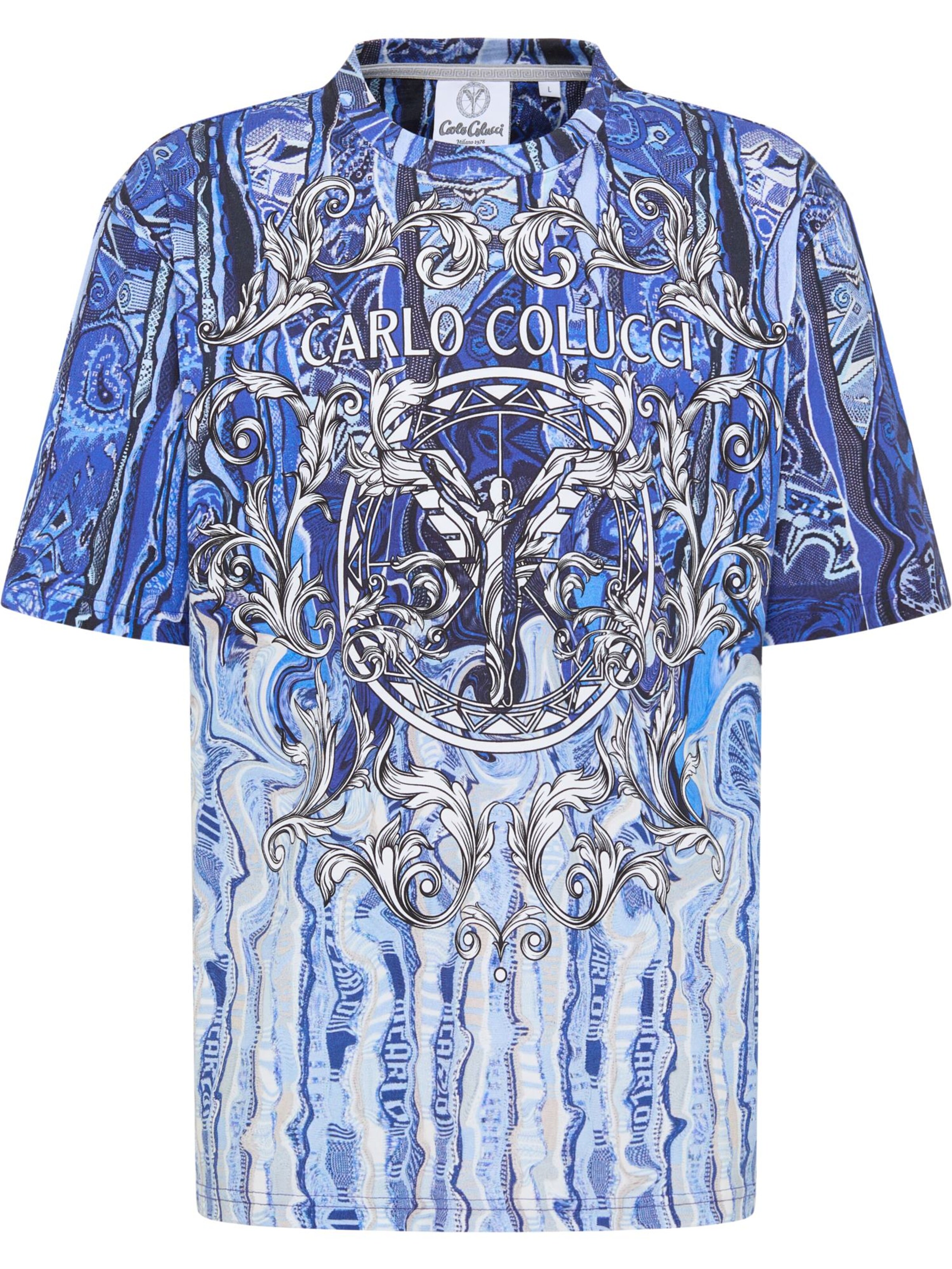 Carlo Colucci Shirt 'Osso' in Blauw: voorkant