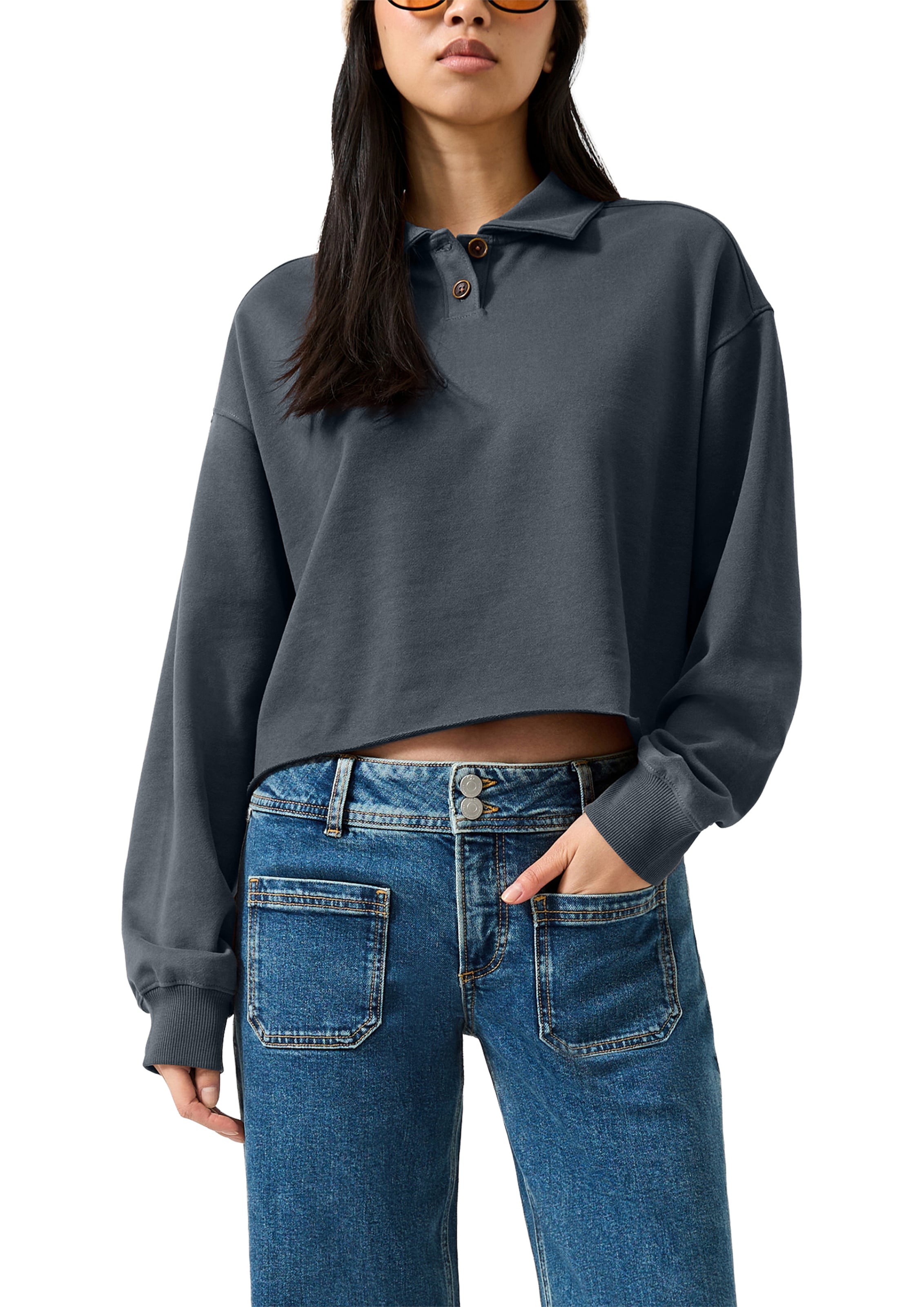 Sweat-shirt QS en gris