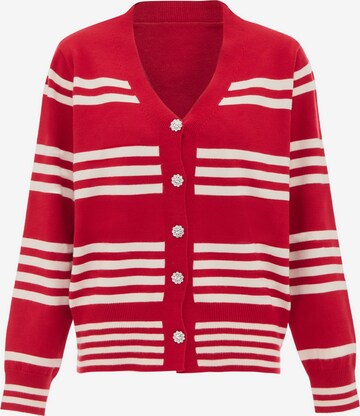 ZITHA Knit Cardigan in Red: front