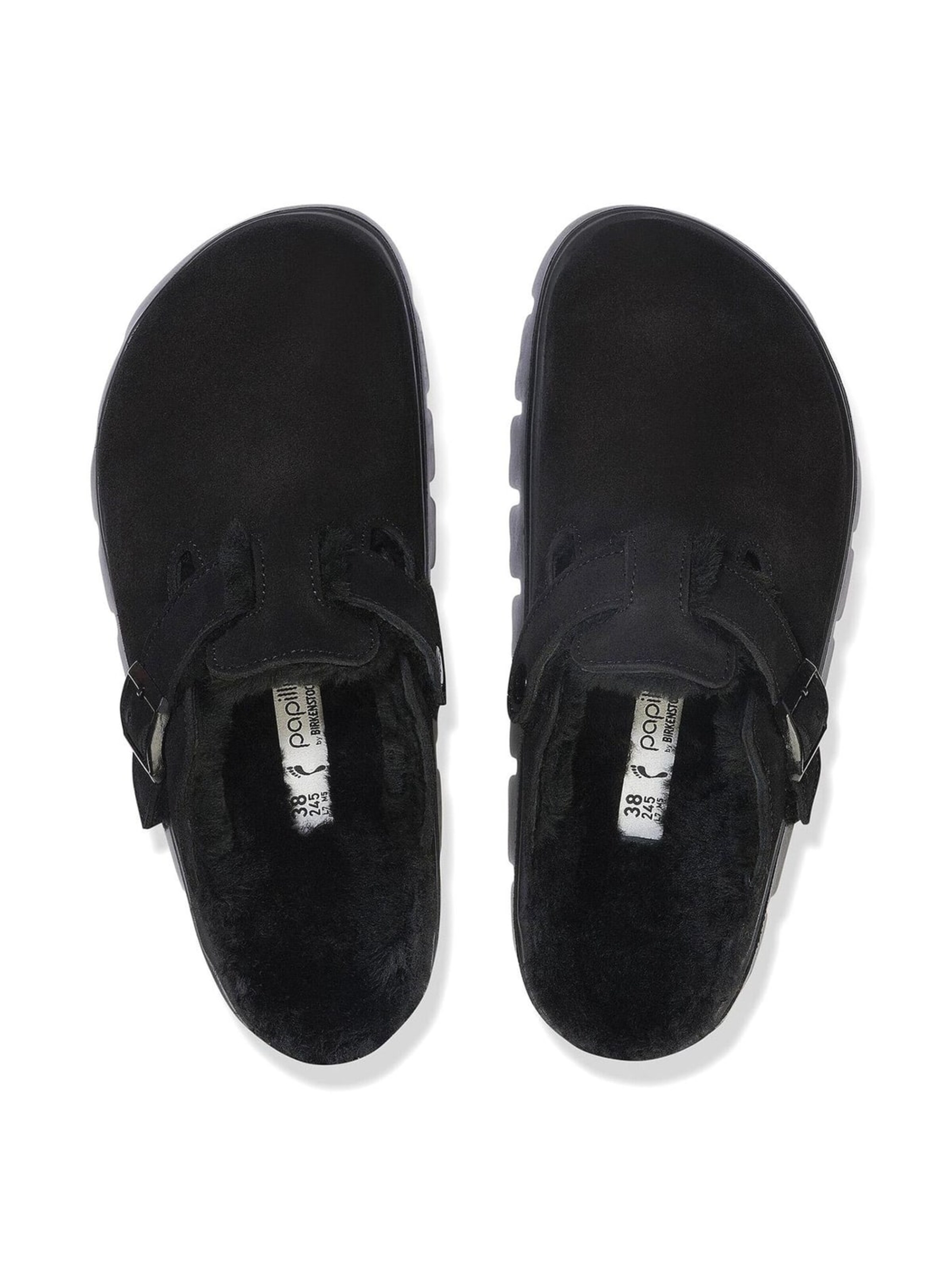 BIRKENSTOCK Klapki 'Boston Chunky Shearling' w kolorze czarny
