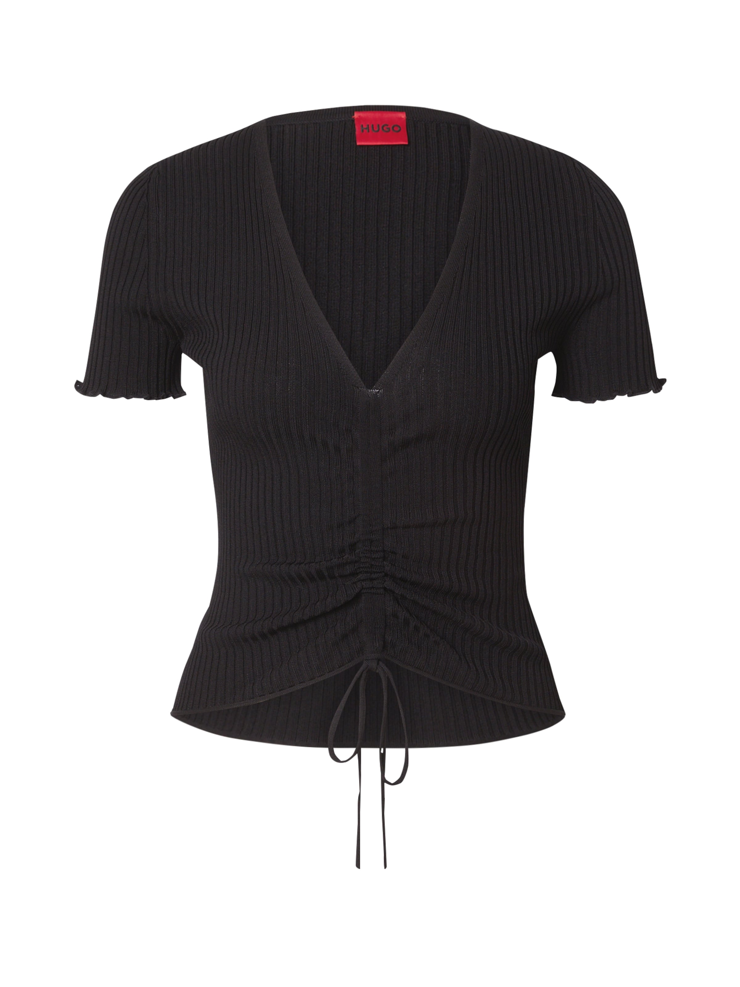 HUGO Póló 'Slisera' - fekete: elől