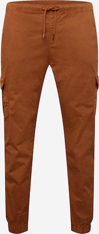 Pantalon cargo Urban Classics en marron : devant