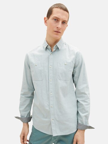 TOM TAILOR Regular fit Button Up Shirt in Blue