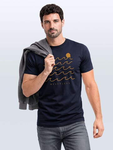 Neverless Shirt 'Wellen Sonne'‌‌‌‌‌‌‌‌‌‌ in Blau