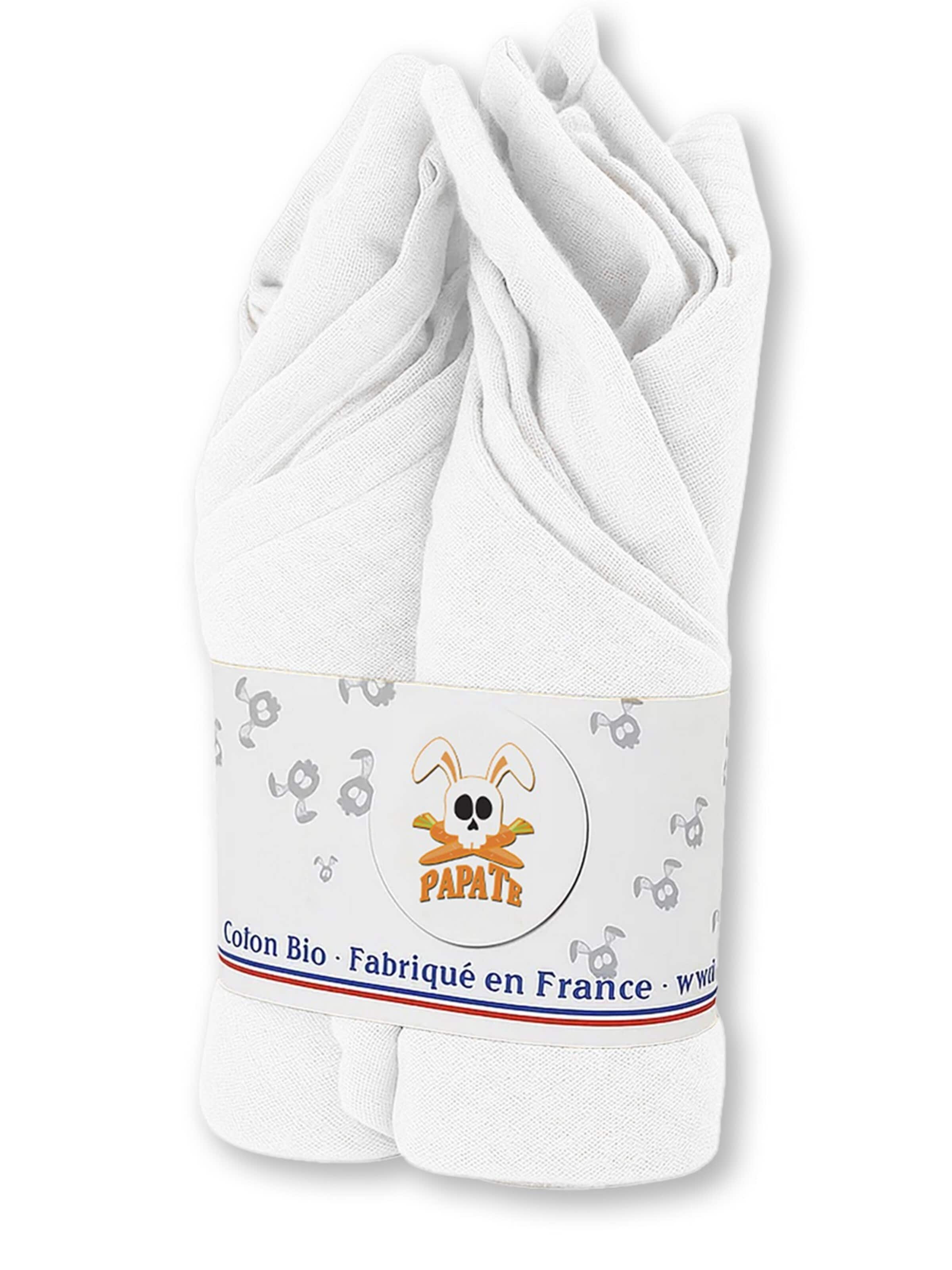 Couverture de bébé 'Organic Cotton Swaddles' PAPATE en blanc : devant