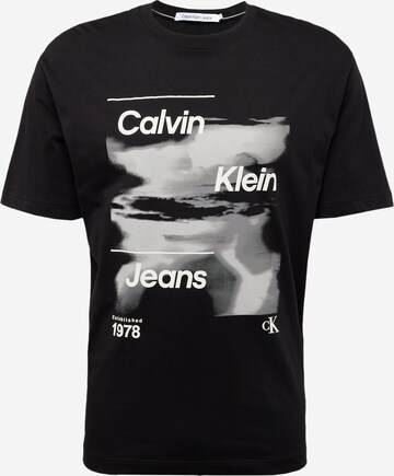 Calvin Klein Jeans Shirt 'DIFFUSED' in Zwart: voorkant