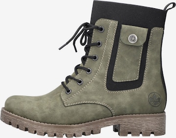 Rieker Lace-Up Ankle Boots in Green