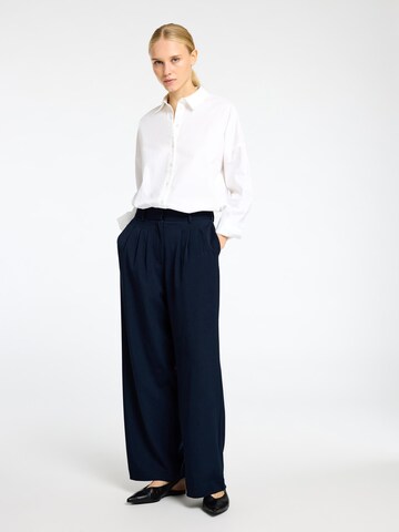 SELECTED FEMME Wide leg Pleat-Front Pants in Blue