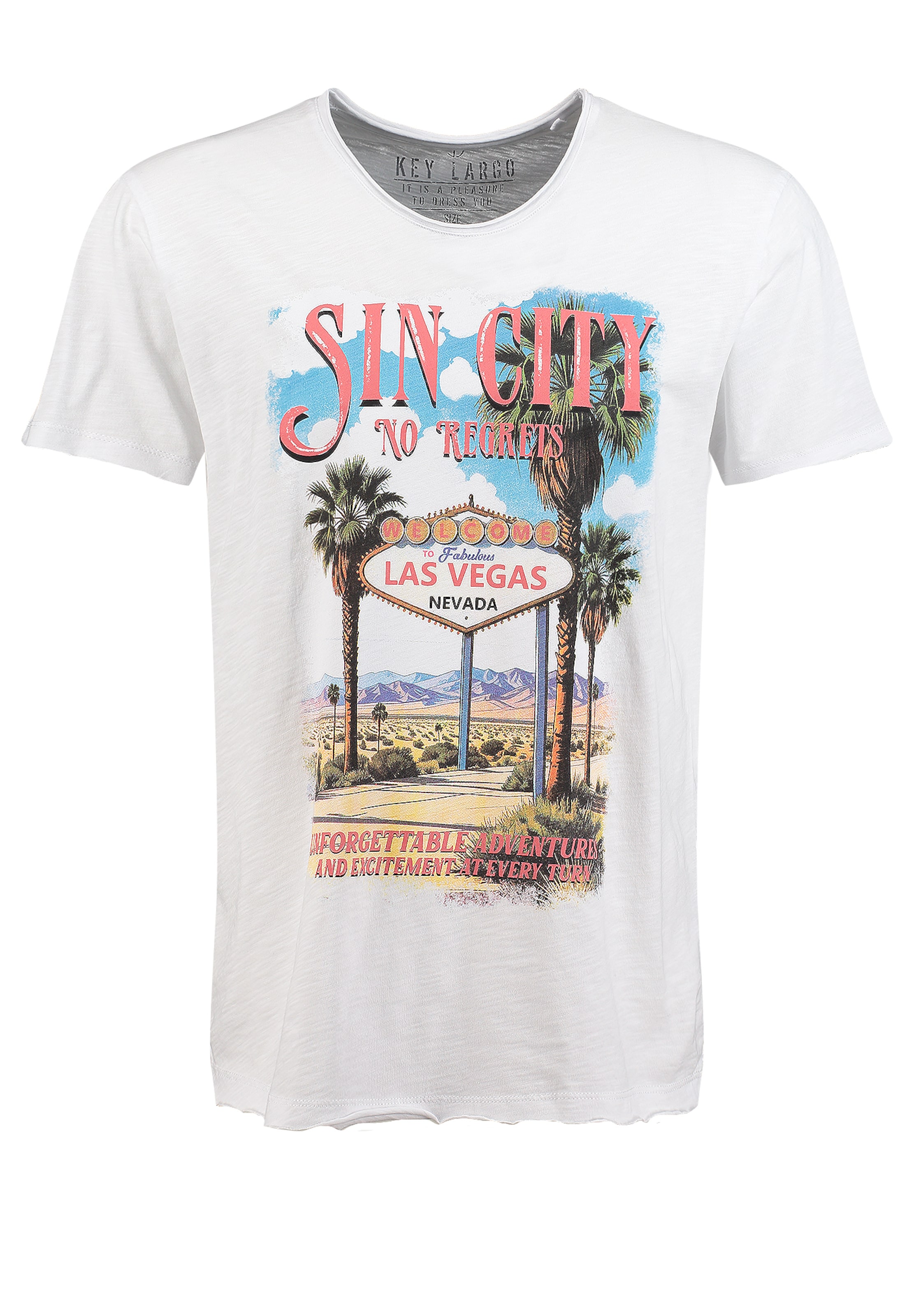 Key Largo Póló 'KLSin City' - fehér: elől