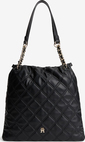 TOMMY HILFIGER Ostoskassi 'TH Monogram Quilted Tote' värissä musta: etupuoli