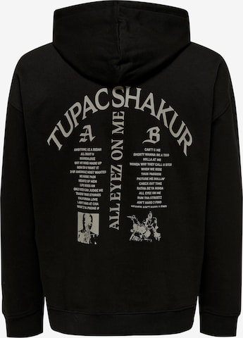 Only & Sons Sweatshirt 'Tupac' in Zwart