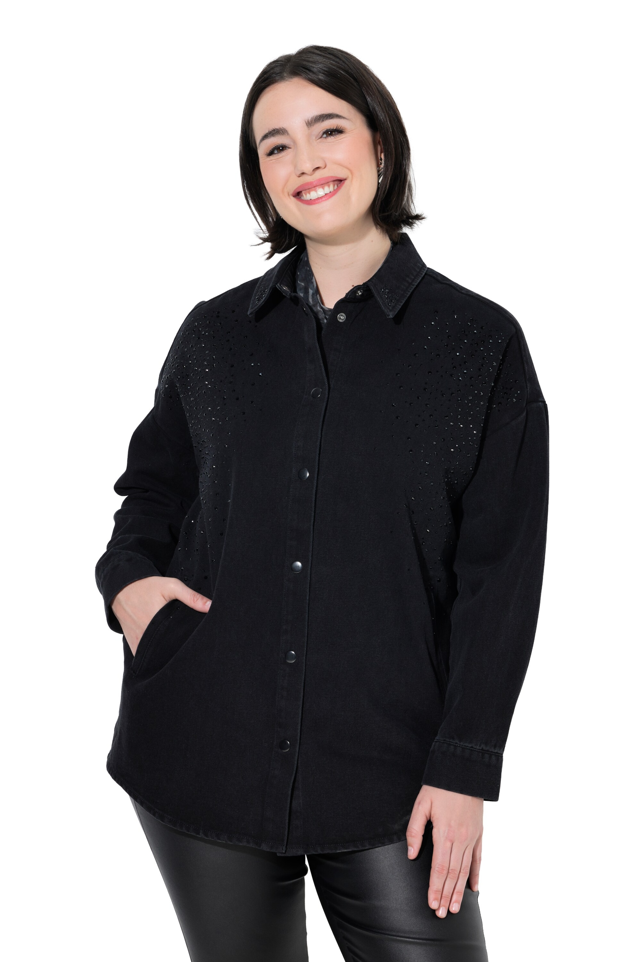 Ulla Popken Jacke in Schwarz: Vorderseite