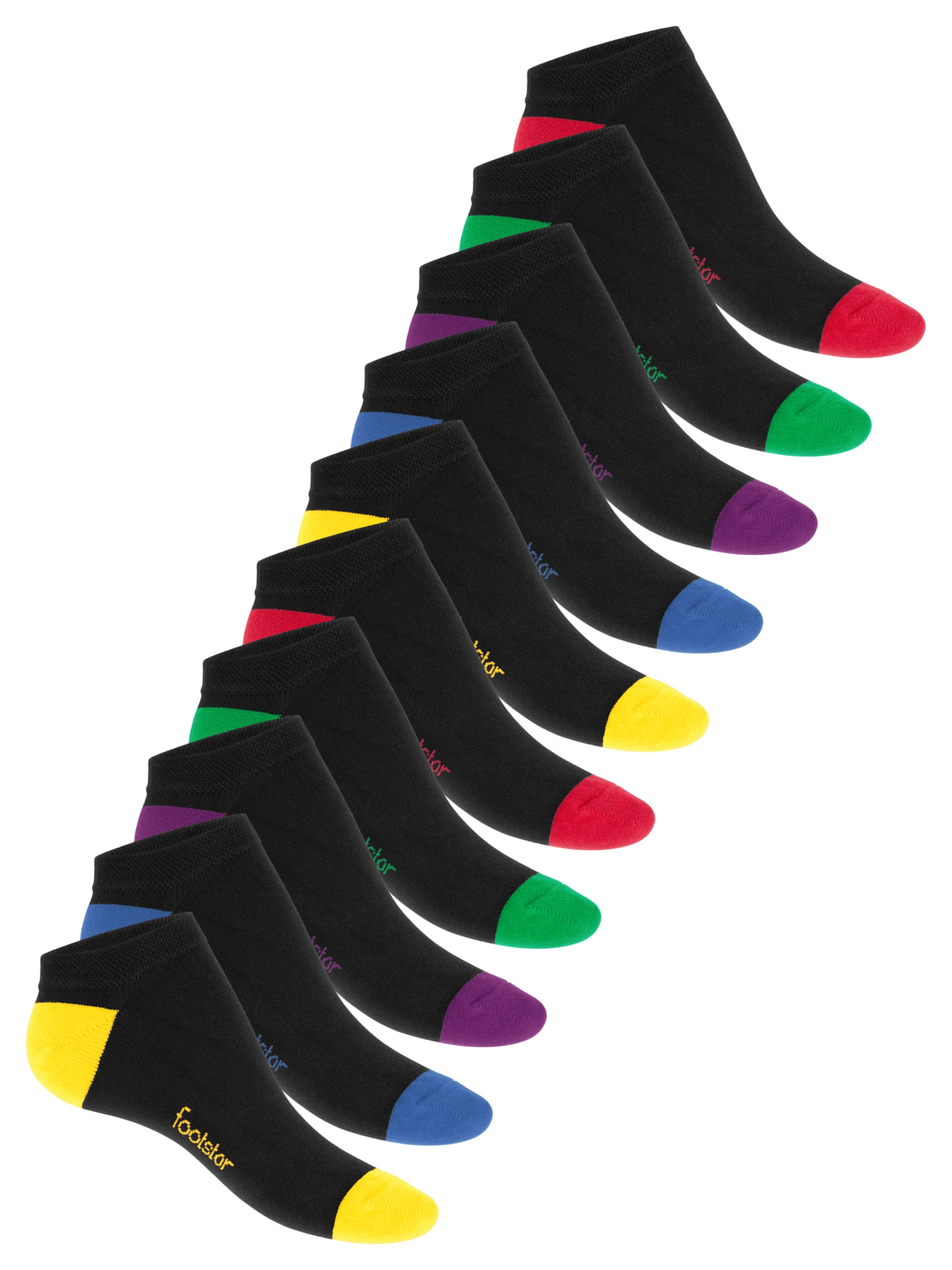 footstar Ankle Socks 'Color Pop' in Black: front