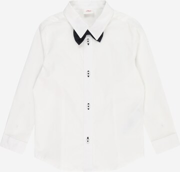 s.Oliver Regular fit Button Up Shirt in White: front