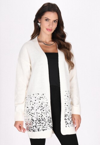 faina Strickjacke in Weiß: Vorderseite