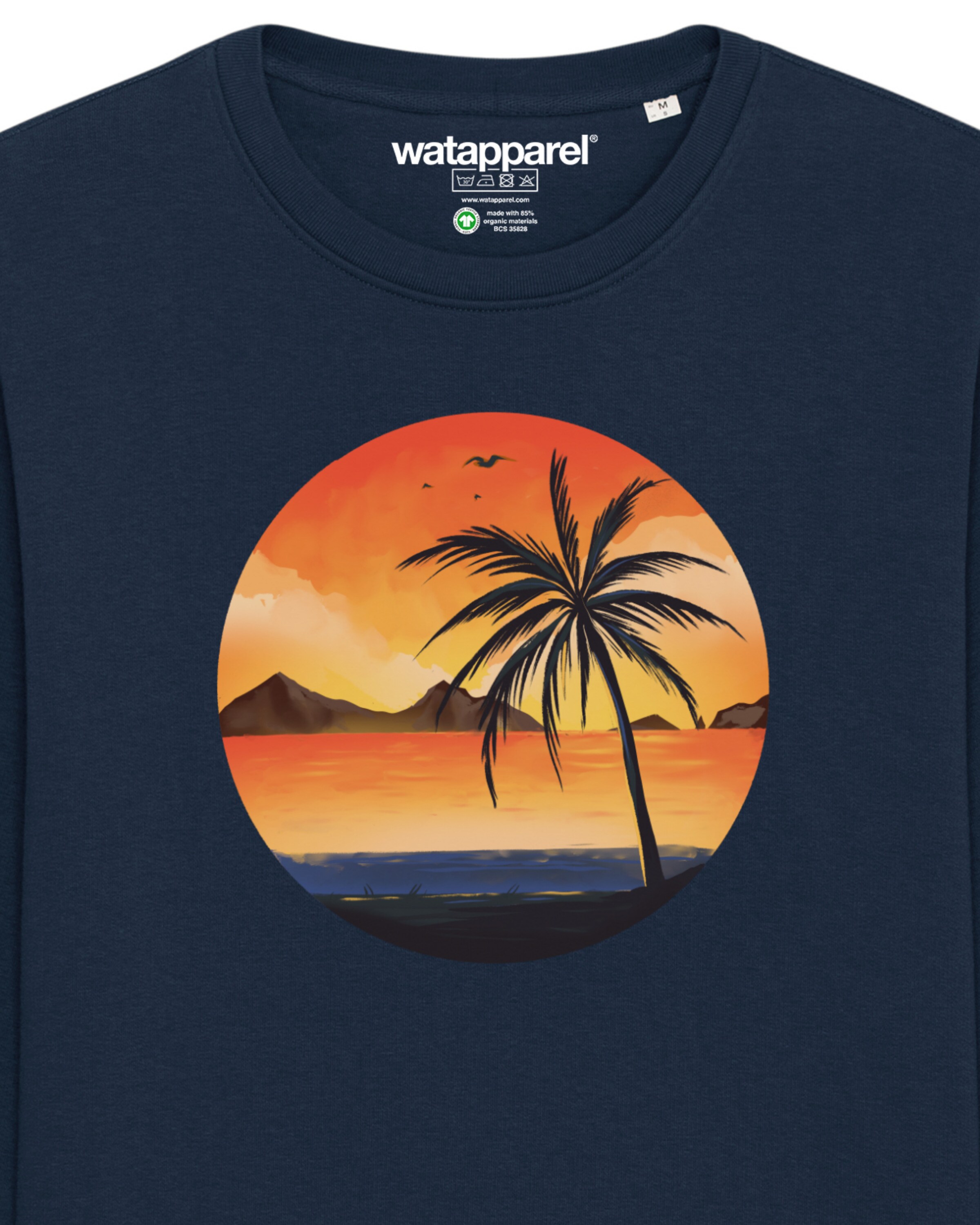 Watapparel Sweatshirt ' Sunset on palm beach ' in Blau