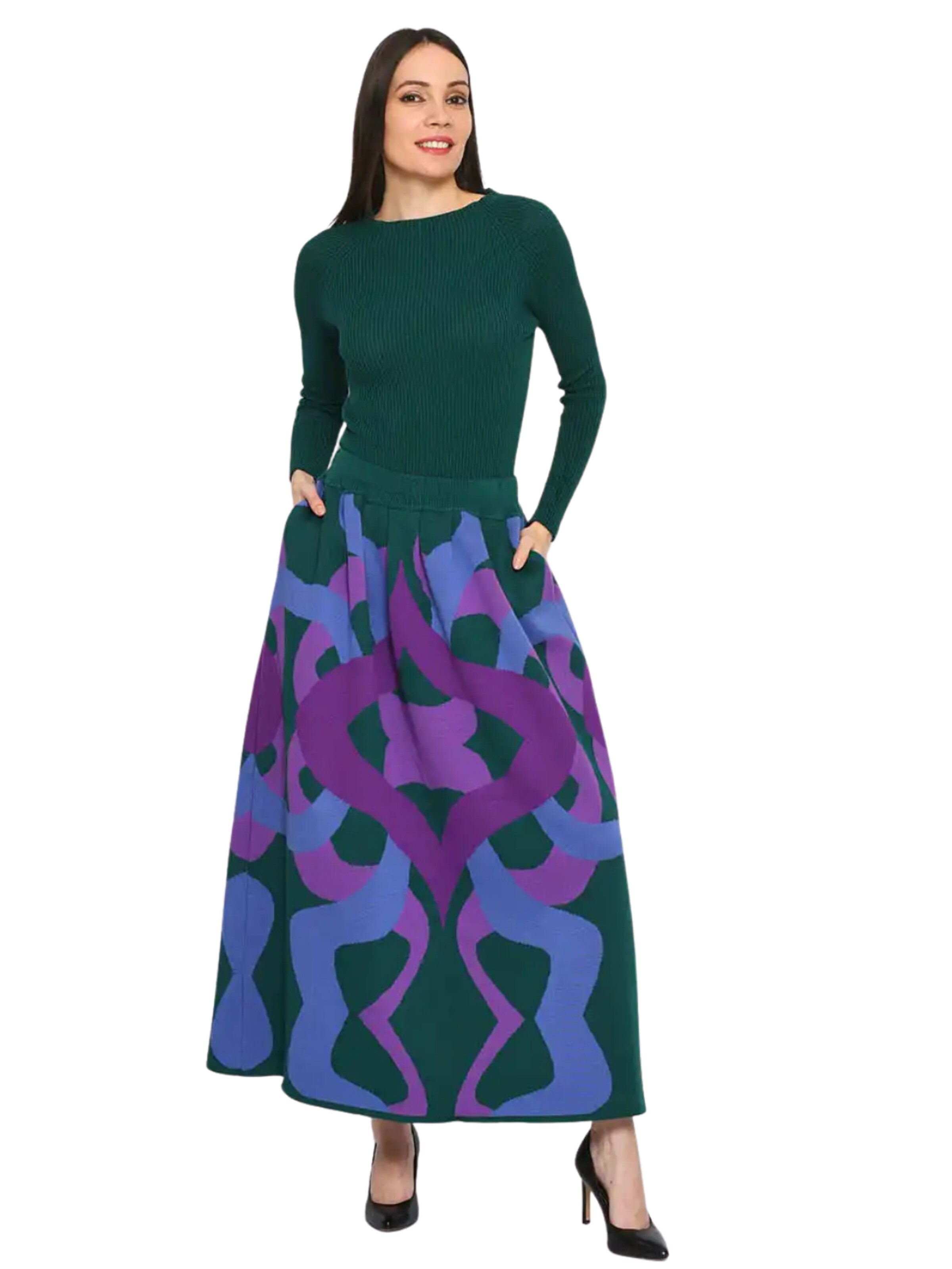 Csillag Zsuzsi - Falda 'Dreamgate Ruffled Pocket' en verde