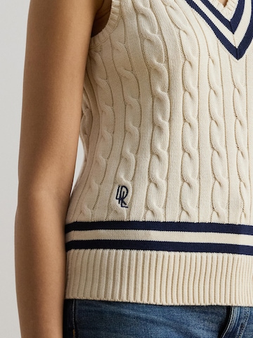 Lauren Ralph Lauren Vyšívaný top - Béžová