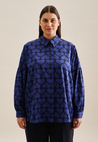 SEIDENSTICKER Blouse 'Schwarze Rose' in Blauw: voorkant