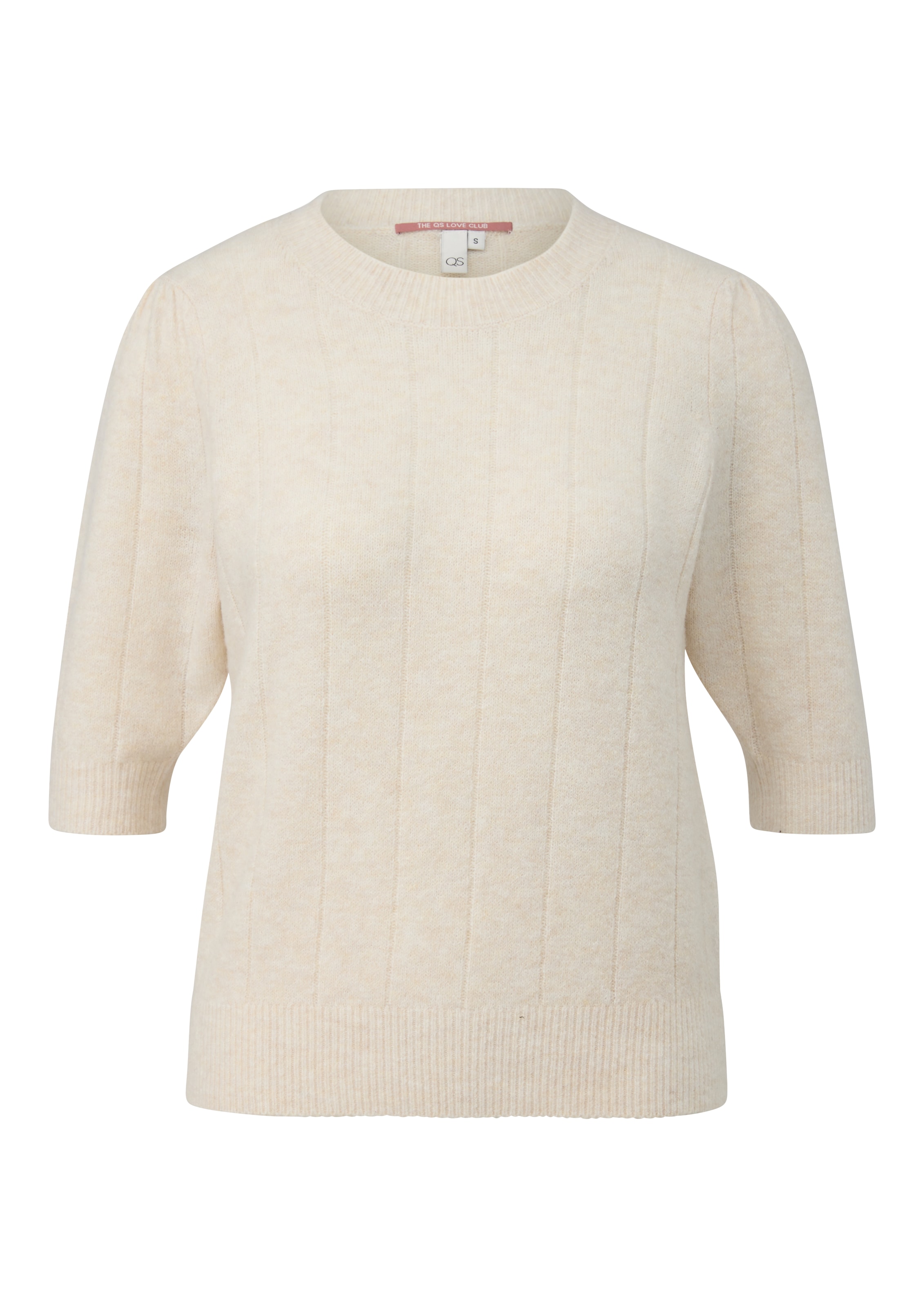 Pull-over QS en beige : devant