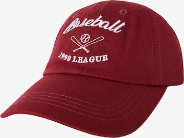 Cappello da baseball di Bershka in rosso: frontale